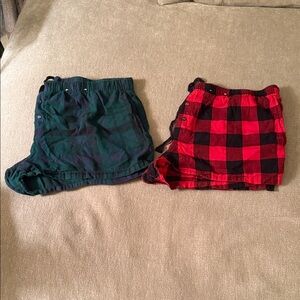 Stars Above Checkered Pajama Shorts - Black and Red, Green and Navy